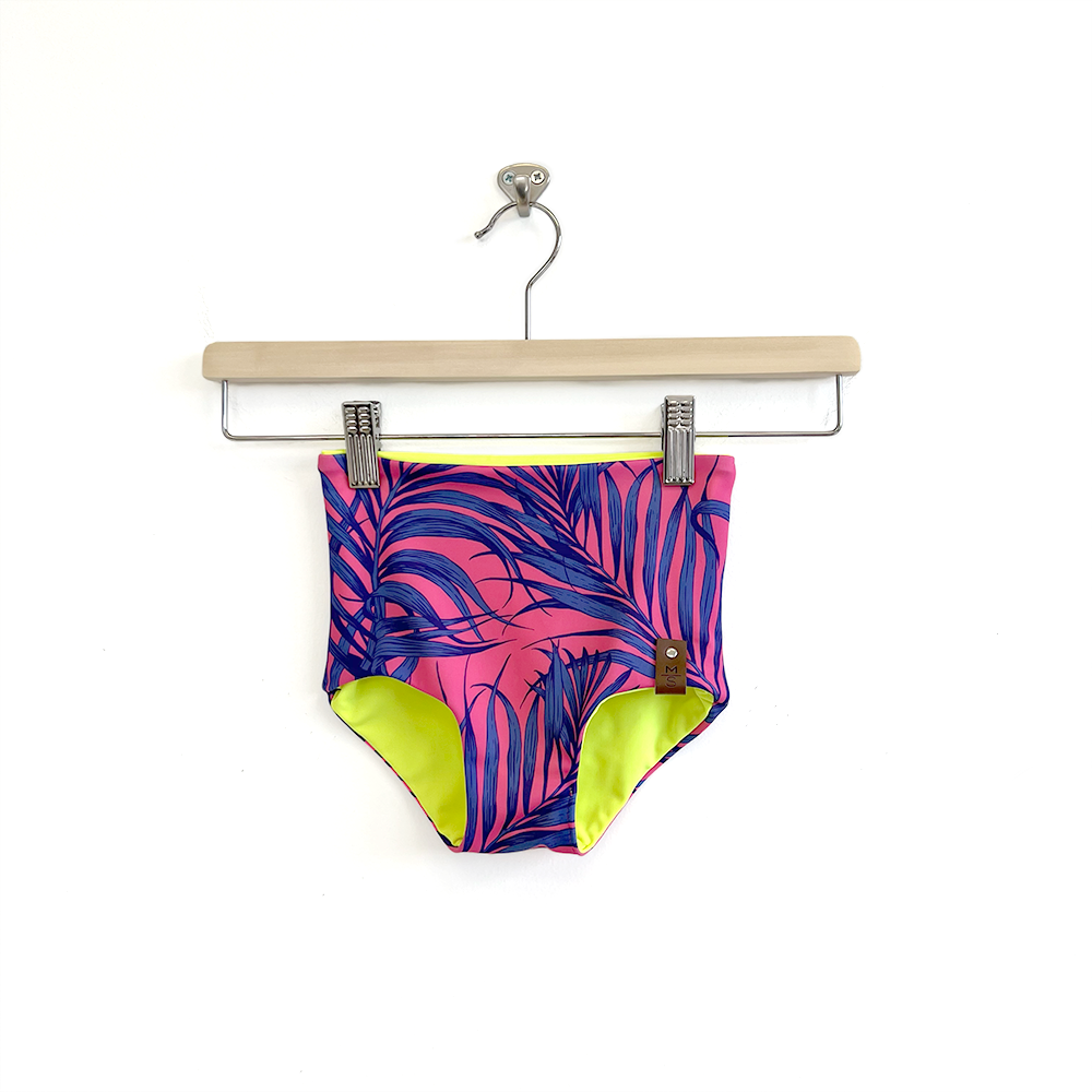 Kylie Swim High Waisted Bottoms - Electric Palm + Electric Yellow