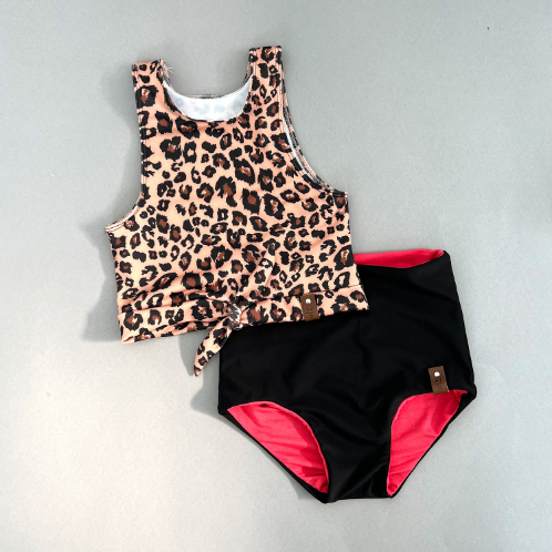Allie Swim Tank - Brown Leopard