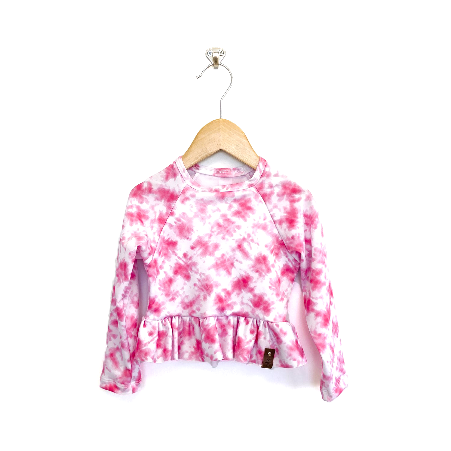Hallie Ruffle Rash Swim Top - Pink Tie Dye – MINI Street