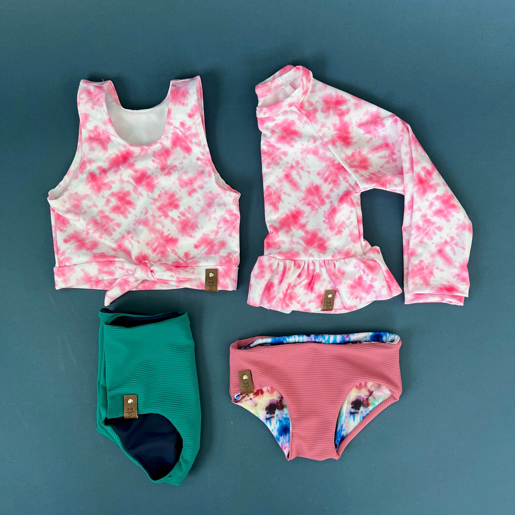Allie Swim Tank - Pink Tie Dye